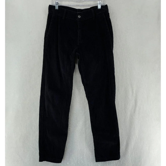NovaMen Pants Men's Sz 30 Black Straight Leg Mid-Rise Regular Fit Corduroy - Picture 1 of 13